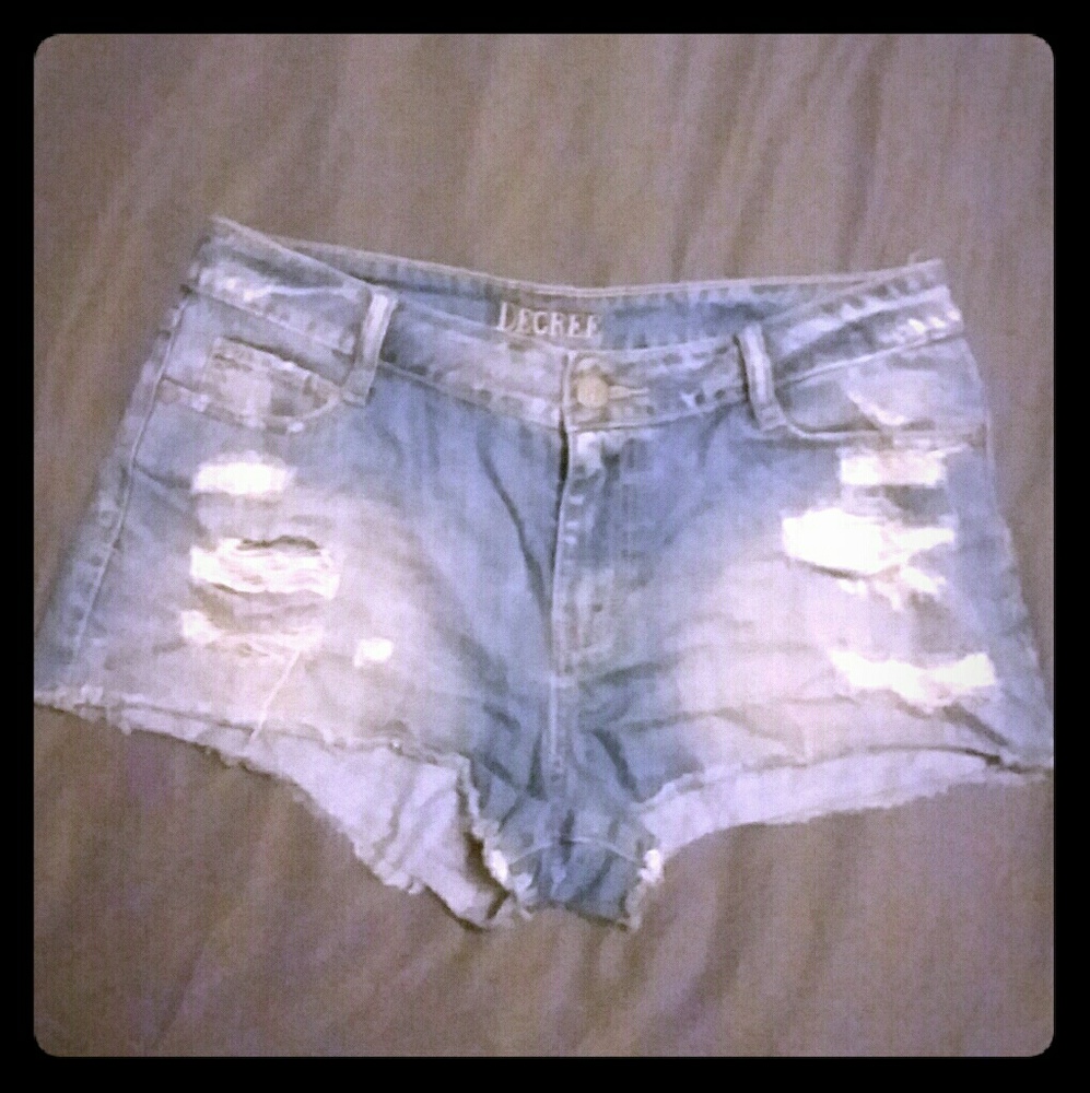 Stylish Frayed Jean Shorts Decree Brand Sz 11